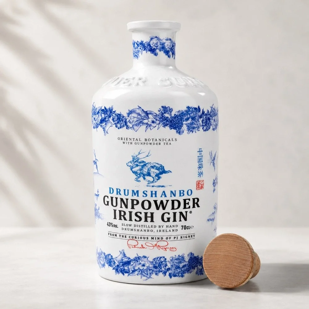 Drumshanbo Gunpowder Irish Limited Edition Ceramic Bottle with Cork Stopper